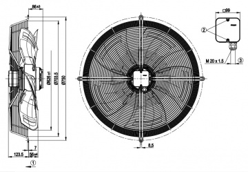 Ventilator axial EBM-Papst S6D630-AN01-01 (630 mm)